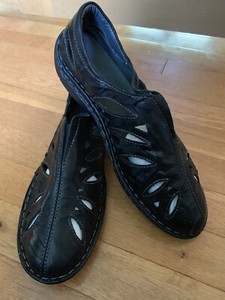 Propet-Women-039-s-Shoes-Black-Leather-Slip-On-Flats-Size-11-W-Lightweight