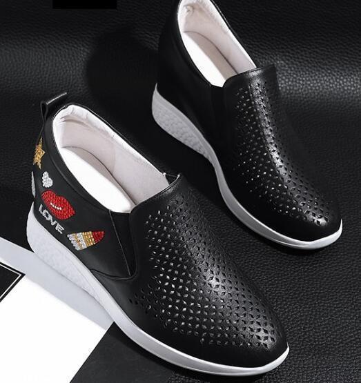 Casual Mujer Zapatos De Tacón Cuña Oculta Atléticos Puntera Puntiaguda Tenis Zapatos Atléticos Oculta De Cuero Real 107506 Casual Mujer Zapatos De Tacón Cuña Oculta Atléticos Puntera Puntiaguda Tenis Zapatos Atléticos Oculta De Cuero Real 107506