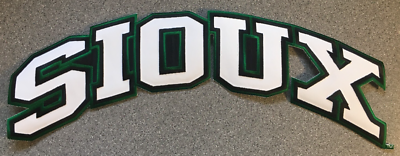 #ad 1974 2001 NORTH DAKOTA FIGHTING SIOUX NCAA COLLEGE 15.75quot; GBW TEXT TEAM PATCH $17.95