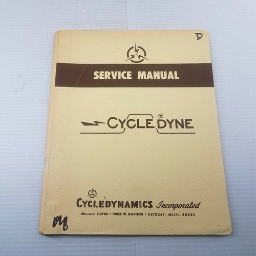 Vintage Cyberdyne Cyberdynamics Service Manual Parts List Cycle Hub Sheave Co-1 - Picture 2 of 6