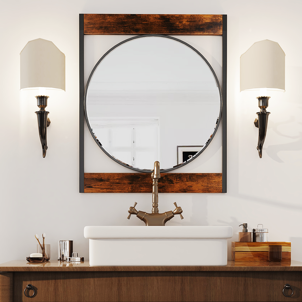Wand Spiegel Rustikal Holz Vintage Industrial Wandspiegel Antik Flurspiegel Xl-image
