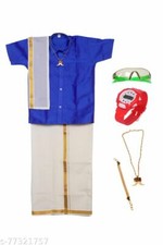 Boys Traditional Dhoti Shirts Set with Accessories South Indian Dress