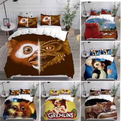 Gremlins Gizmo Christmas 3D Bettbezug Bettwäsche Set Kissenbezug Quilt Single