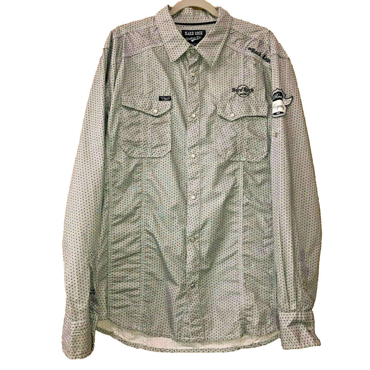 Hard Rock Cafe Hotel Mens Shirt XL Western Pearl Snap Guitar Co