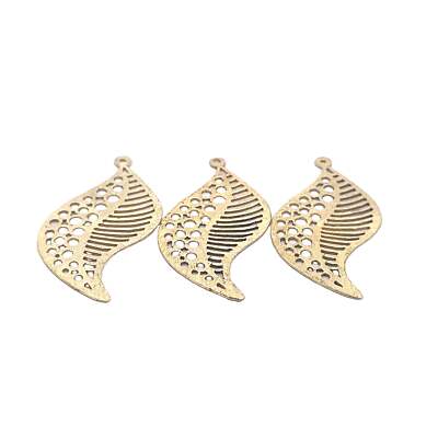 Gold Finish & Silver Plated E-coated Brushed Pendant (55 × 25 mm) - 6 pcs