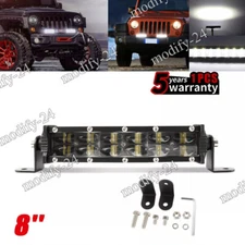 8"inch LED Light Bar 240W Dual Row Flood Spot Combo Fog Offroad Work Driving SUV
