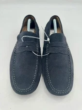 Flag Ltd Mens Loafers Shoes Size 13M Moccasins Leather Penny Navy Blue Suede NEW