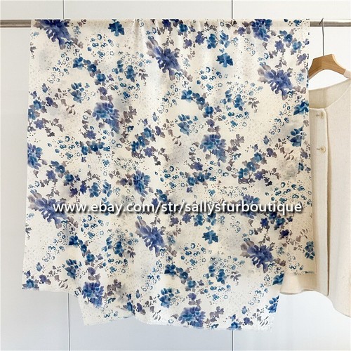 Sallys Cashmere Ring Scarf Wrap Shawl Flowers Print Soft Delicate Light 78"*39" - Picture 4 of 12
