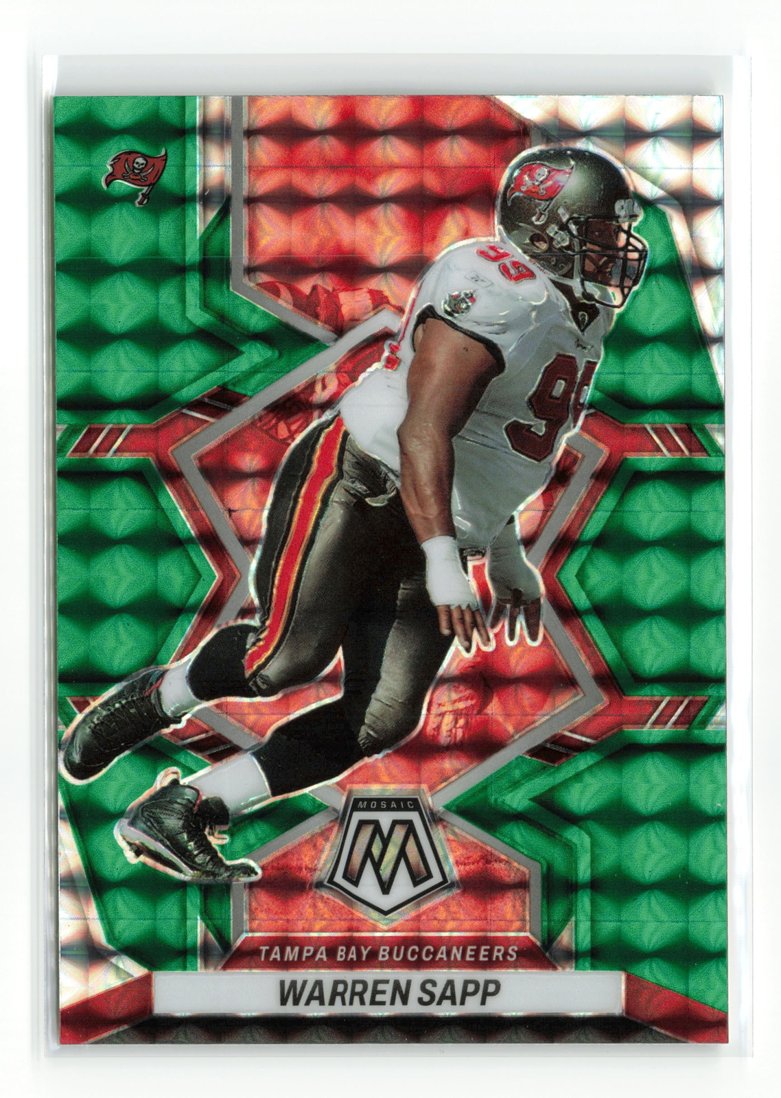 WARREN SAPP #239 2022 PANINI MOSAIC BUCCANEERS GREEN
