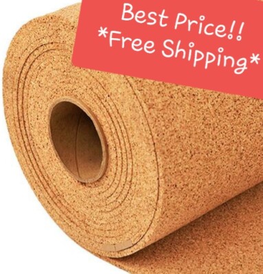 24'' x 36''  1/4'' CORK ROLL bulletin message board panel acoustic sheet wall tile
