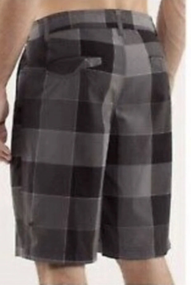 LULULEMON ATHLETICA Gris y Negro Cuadros KAHUNA VESTIDO SHORTS talla 30 SML-MED Foto 2 de 4