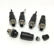 Lot of 5 Turck BS 8141-0 Eurofast Field-Wireable Plug Connector, M12 4-Pin Male