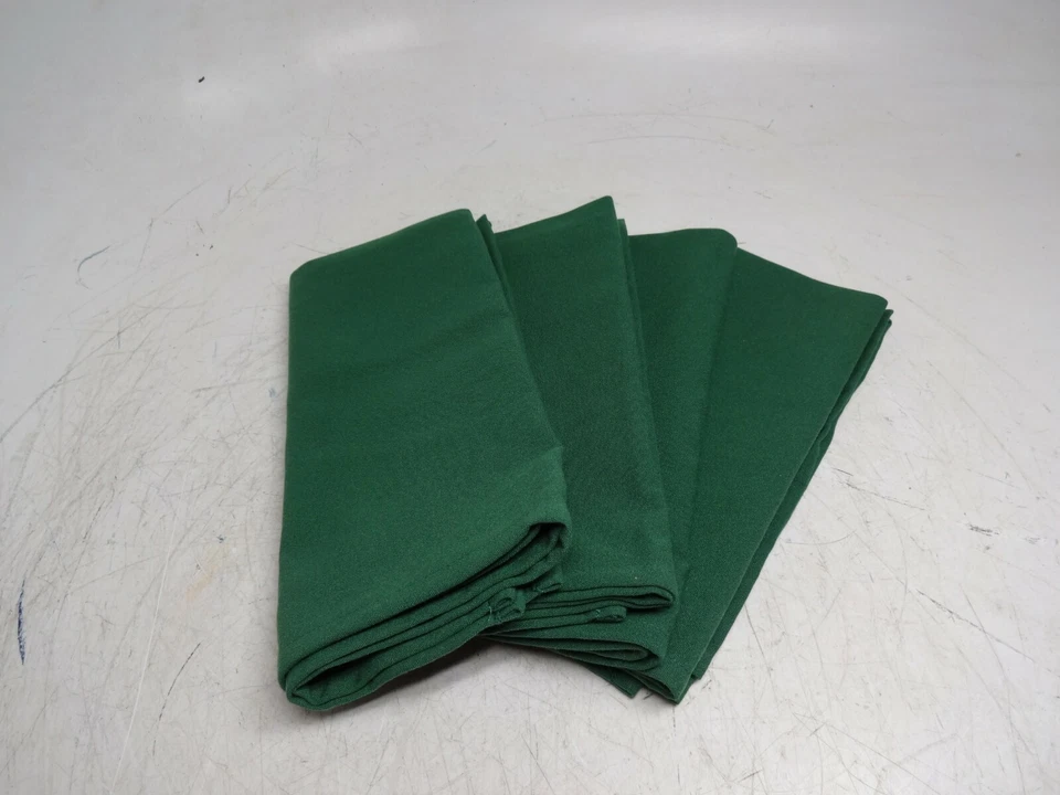 Lot of 4 Hilden America 100% Polyester Hunter Green Square Napkins 20" x 20" - Image 2 of 4