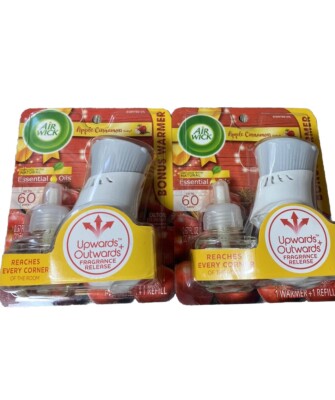 Lot of (2)Air Wick Essential Oils 1 warmer/ 1 refill Apple Cinnamon Medley New!