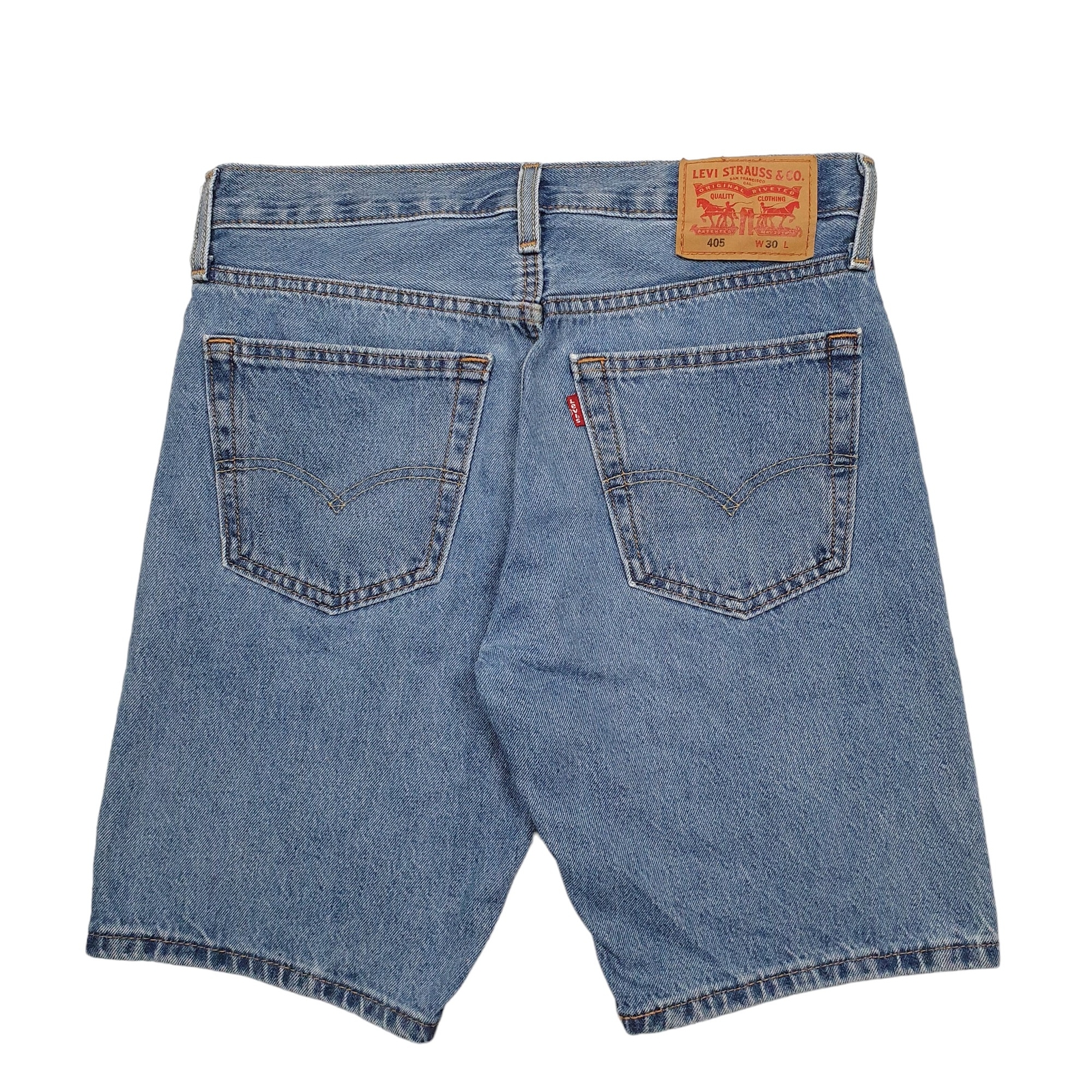 LEVIS Denim Jeans Jorts 405 Blue Denim Jeans Cotton Shorts Mens W30 image 3