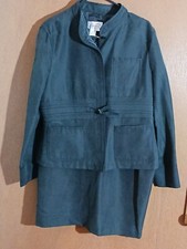 VTG Adrianna Papell Silk Blend Skirt Jacket 2 piece Military Business QUALITY