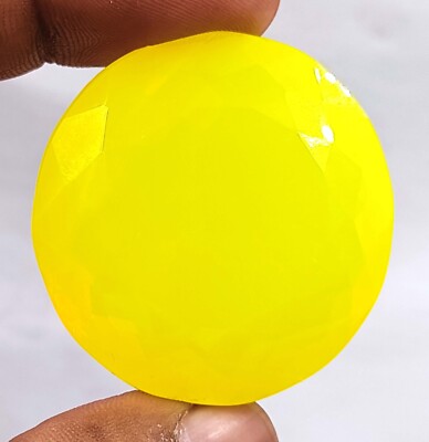 140.00 Carat Natural Yellow Opal Round Shape EGL Certified Loose Gemstone 5DJS