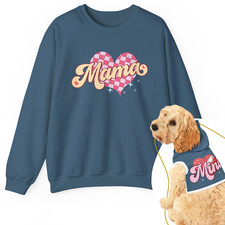 Valentine's Day Women's Sweatshirt, Matching dog owner crewneck, dog mom, mini
