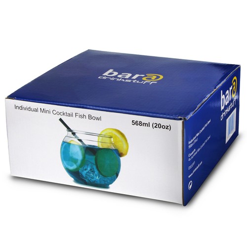 Individual Mini Cocktail Fish Bowl 1 Pint Set of 4 Clear Plastic