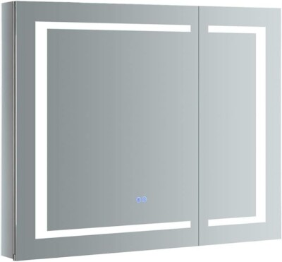 Fresca Spazio 36'' Wide x 30'' Tall Bathroom Medicine Cabinet w/LED Lighting