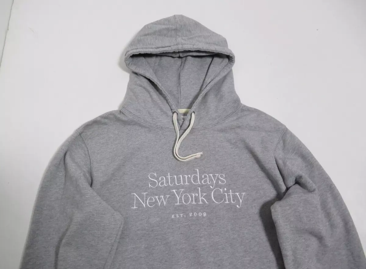 Saturdays NYC Ditch Miller Standard Embroidered Hoody Grey Size XL