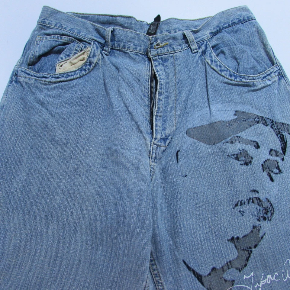 Pantalones de mezclilla Makaveli para hombre azul calce relajado pierna recta cintura 36/pierna 34 SKU Y18905 Foto 4 de 4