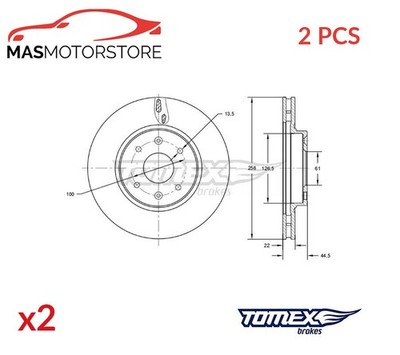 BREMSSCHEIBEN SATZ PAAR TOMEX BRAKES TX 72-60 2PCS P FÜR DACIA LOGAN MCV II
