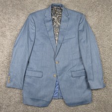 Lauren Ralph Lauren Jacket Mens 42 L Light Blue Blazer Formal Suit Performance