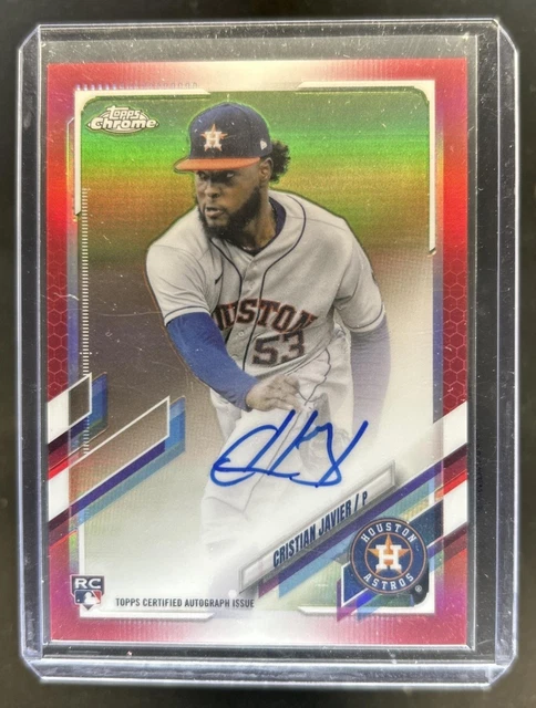 2021 Topps Chrome Cristian Javier Rookie Auto RC Red Refractor #/5 Astros
