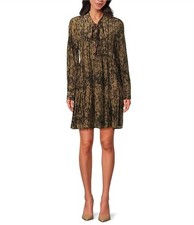 Elan Long Sleeve Baby Doll Dress With Tie Size M