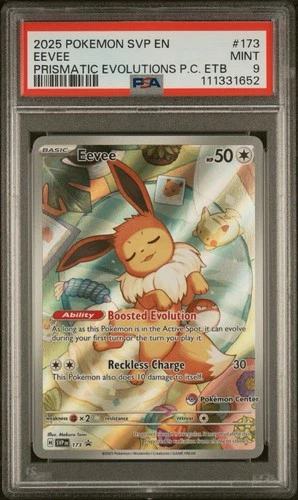 2025 POKEMON BLACK STAR PROMO #173 EEVEE PRISMATIC EVOLUTIONS PC ETB PSA 9