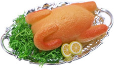 Miniature Roast Chicken Model, Safe Resin Realistic Simulated Food Prop for Doll