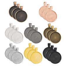 80Pcs Round Bezel Pendant Trays for Jewelry Making,8 Colors DIY Round Pendant...
