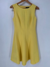 Lauren Ralph Lauren Dress Womens 4 Yellow Sleeveless Fit Flare
