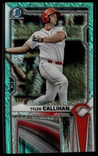 2021 Bowman #BCP-91 Tyler Callihan Chrome Prospects Aqua Shimmer Refractor #/125