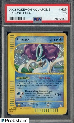 2003 Pokemon Aquapolis #H25 Suicune Holo PSA 1 PR