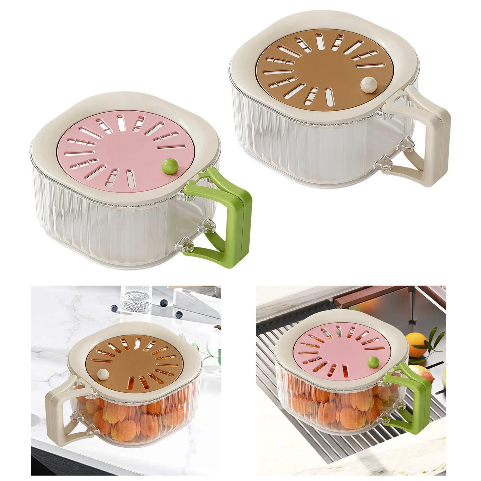 Fruit Drain Basket Vegetable Washing Basket Multifunctional Refrigerator