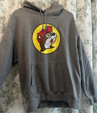 Buc-ee's Gray Fleece Pullover Hoodie L Buc-ee Beaver