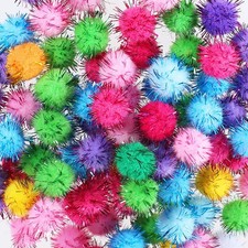 100 St&uuml;ck Glitzer Pompons Zum Basteln,20mm Pompons Glitzer,Glitter Pom Poms,K...
