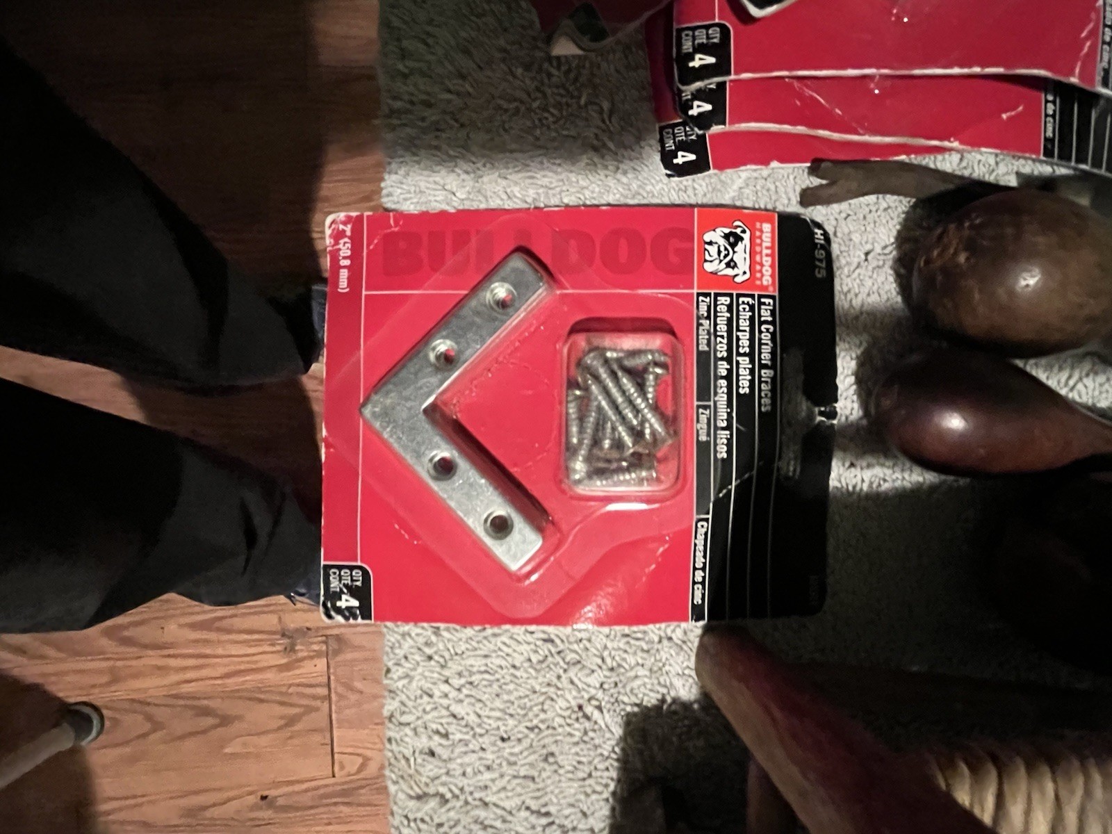 Lot of 6 Bulldog Flat Corner Brace, Hardware 2 in. Zinc Plated Steel HI-975 NIP