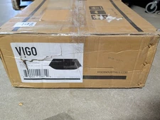 Vigo Vessel Sink 16"x16"x4" Modern Black Matte Shell Glass Square Fade Resistant