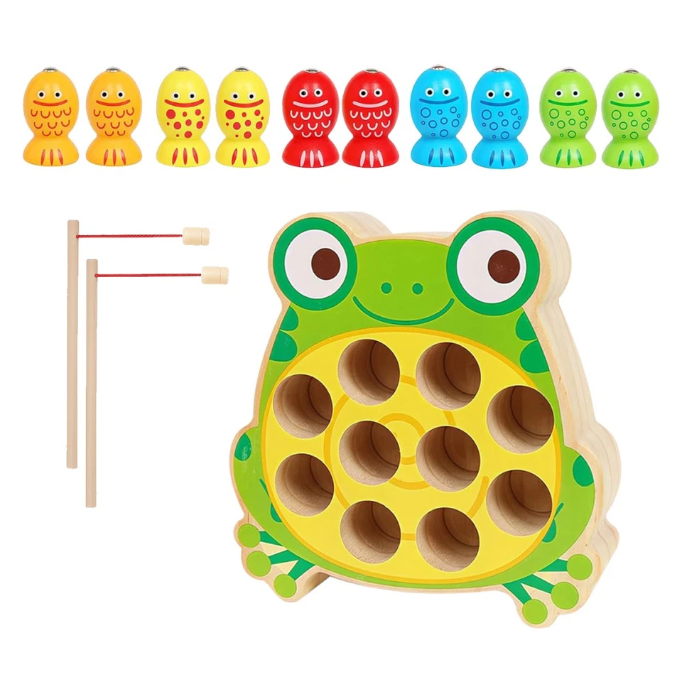 Magnetisches Angelspiel Holzspielzeug Angelspielzeug Motorikspielzeug für Kinder - Bild 4 von 4