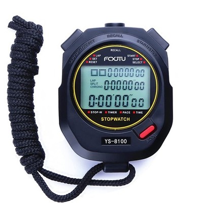 FCXJTU Sports Stopwatch 100Laps Split Memory Digital 100Lap, Black 