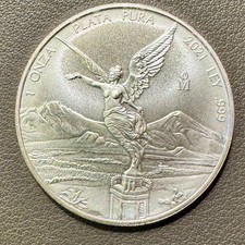 2021 Mexican Libertad 1 ozt/Onza 99.9% Silver/Plata Pura Coin-Mintage 450,000