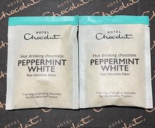 Image of Hotel Chocolat Peppermint White Hot Chocolate Sachet x2 LIMITED EDITION Velvetis