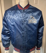 Vintage Chalk-Line NEW YORK GIANTS Nylon Lined Windbreaker LG Jacket w/ Helmet