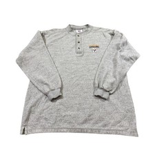 NFL Pittsburgh Steelers Henley Sweatshirt Grey Athleisure Sporty Loungewear M