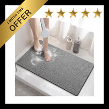 HITSLAM Shower mat Non Slip 24 x 16 Inch Bath Mat for Tub with Drain Holes So...