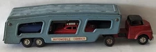 1950’s Cragstan Automobile Carrier Tin Toy Friction Truck & Trailer With 2 Cars