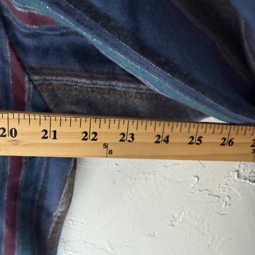 Vintage Pendleton Shirt Mens Medium Blue Stripe Wool Western USA Flannel 90s - Picture 7 of 9
